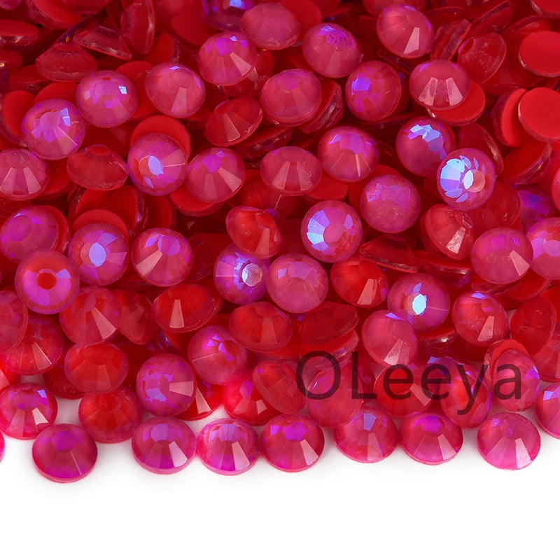 SS3-SS30 Hot Pink Rose Non Hot Fix Rhinestone Flatback Crystals Beads 3D Nail Art Rhinestones Glass Crystal Nails Non HotFix