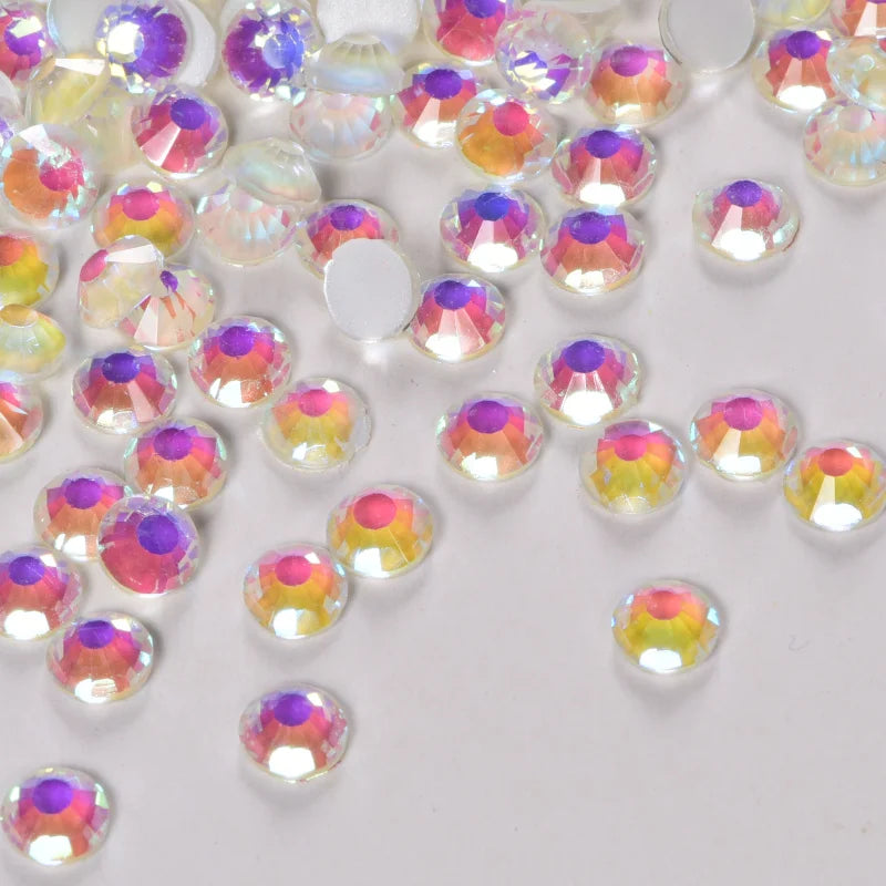 Super Quality Glitter Gems SS3-SS50 Flatback Stones Clear Crystal Non Hotfix Rhinestones Nail Art Decoration Rhinestones Y0100