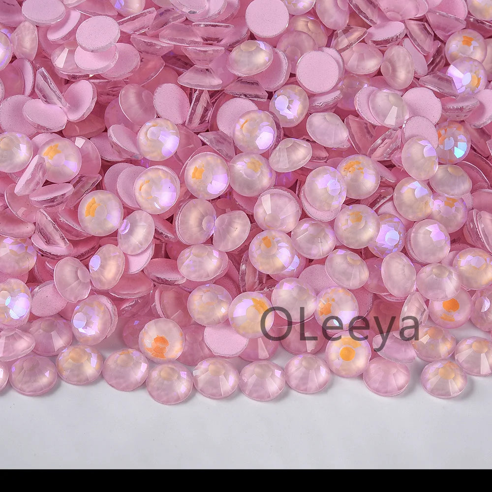 SS3-SS30 Hot Pink Rose Non Hot Fix Rhinestone Flatback Crystals Beads 3D Nail Art Rhinestones Glass Crystal Nails Non HotFix