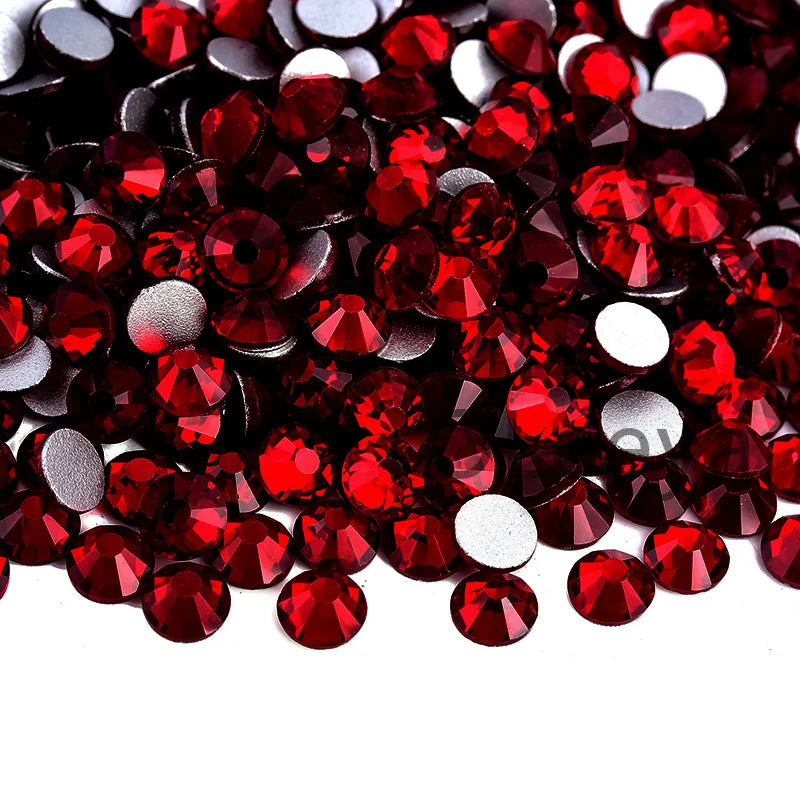 SS3-SS30 Hot Pink Rose Non Hot Fix Rhinestone Flatback Crystals Beads 3D Nail Art Rhinestones Glass Crystal Nails Non HotFix