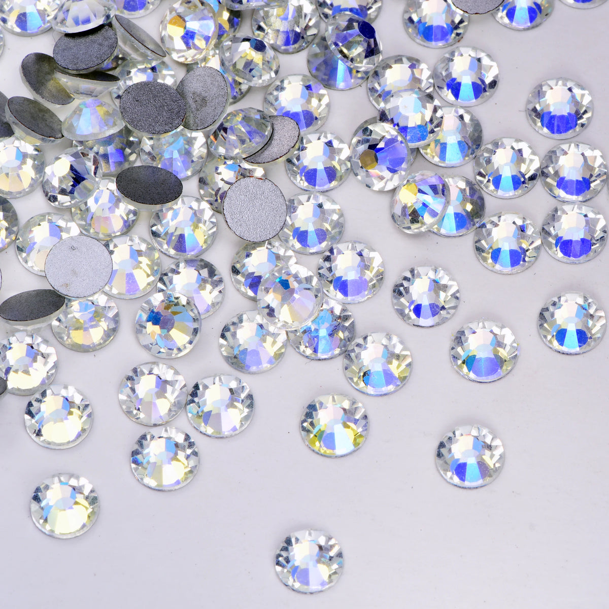 Super Quality Glitter Gems SS3-SS50 Flatback Stones Clear Crystal Non Hotfix Rhinestones Nail Art Decoration Rhinestones Y0100