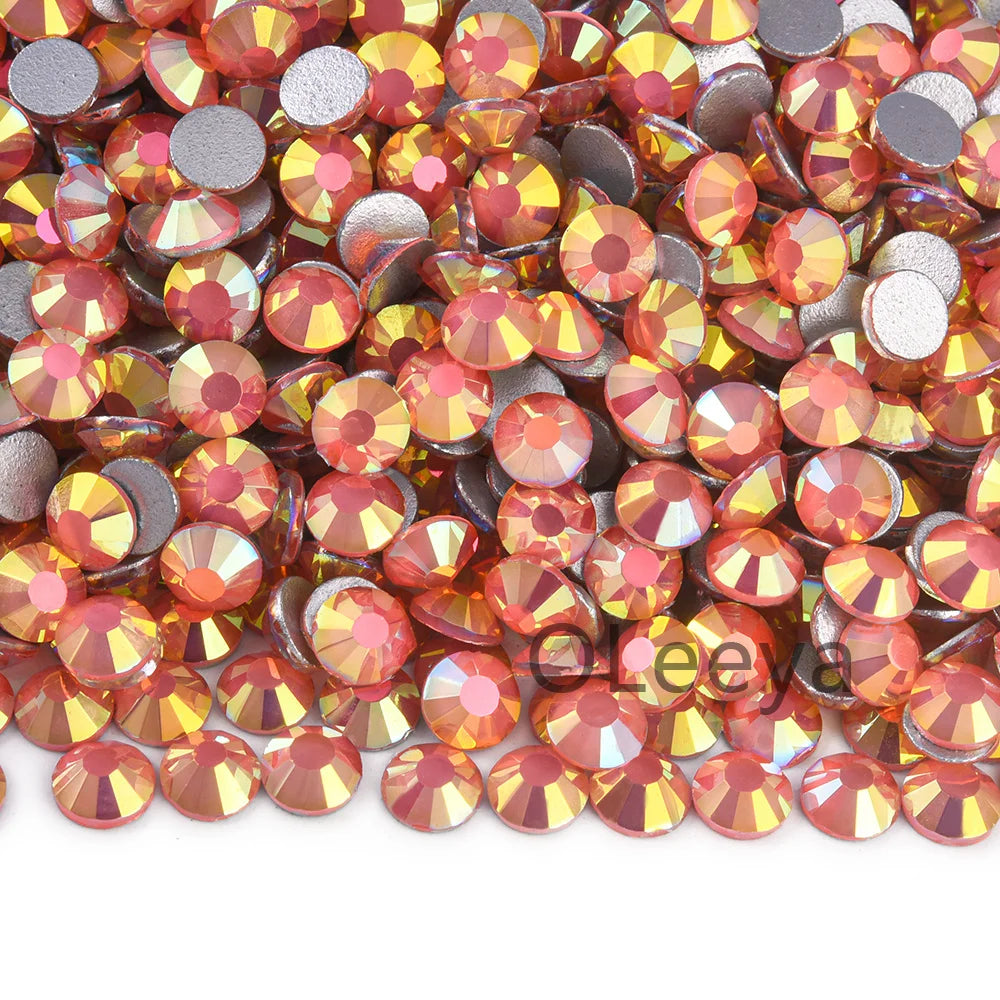 SS3-SS30 Hot Pink Rose Non Hot Fix Rhinestone Flatback Crystals Beads 3D Nail Art Rhinestones Glass Crystal Nails Non HotFix