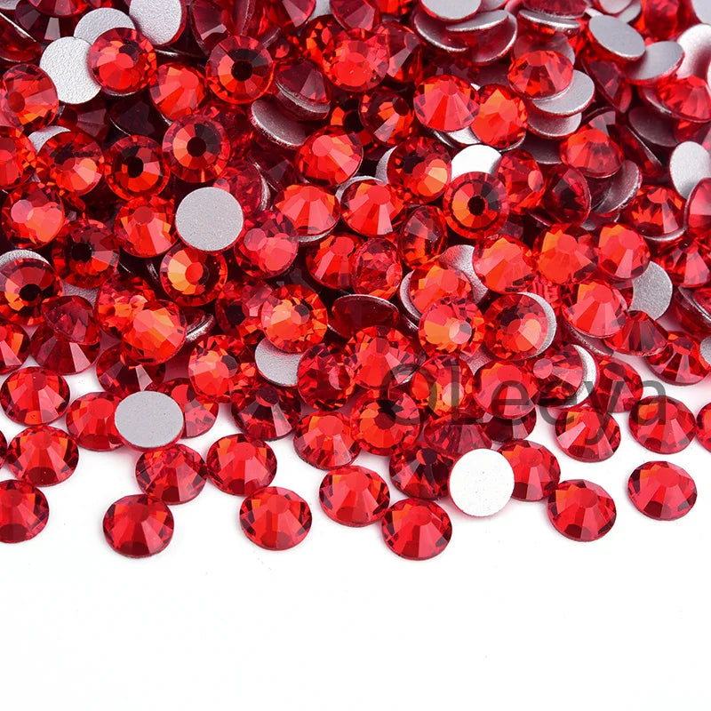 SS3-SS30 Hot Pink Rose Non Hot Fix Rhinestone Flatback Crystals Beads 3D Nail Art Rhinestones Glass Crystal Nails Non HotFix