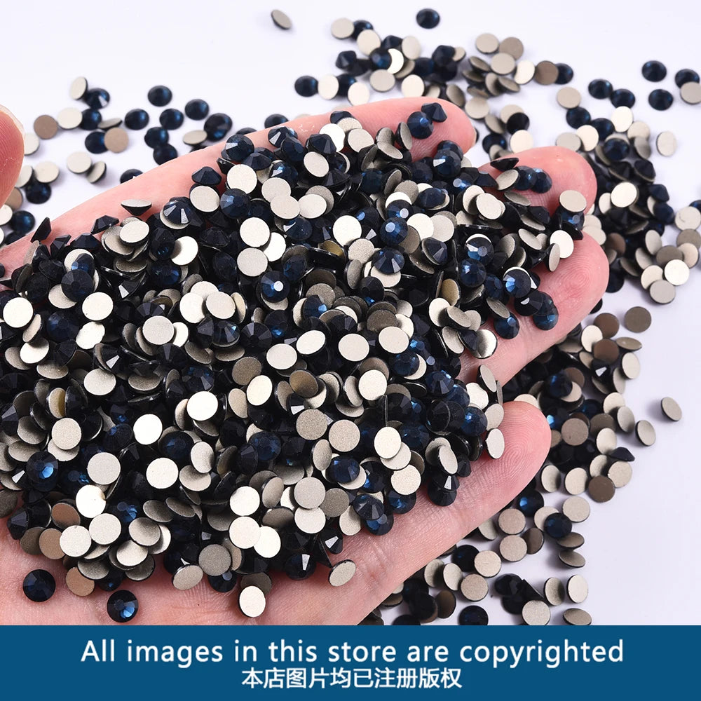 Oleeya P01-P30 Cold Fix Glass Crystal Rhinestones Gold Flatback Strass Stones Nail Art Accessories DIY Decoration