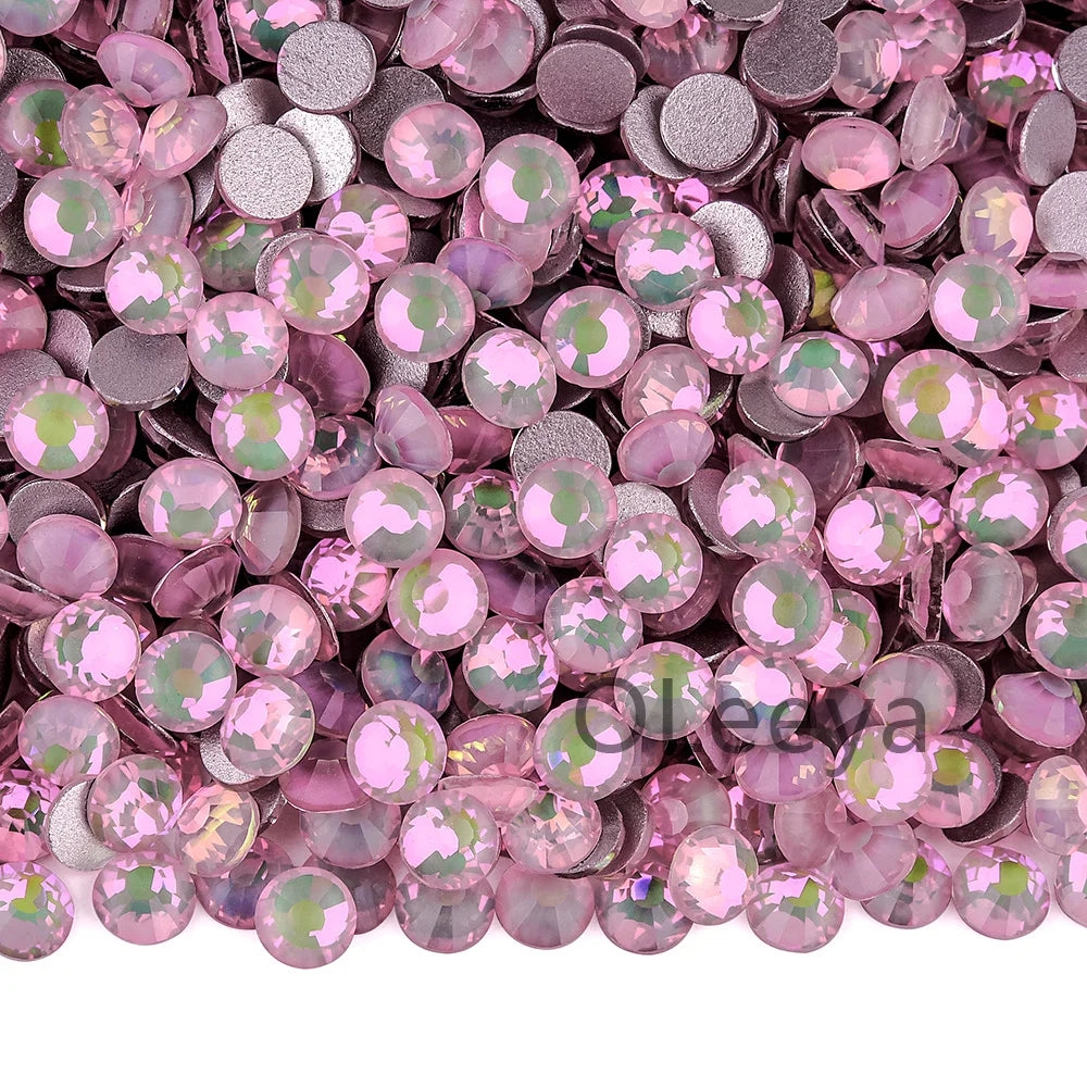 SS3-SS30 Hot Pink Rose Non Hot Fix Rhinestone Flatback Crystals Beads 3D Nail Art Rhinestones Glass Crystal Nails Non HotFix